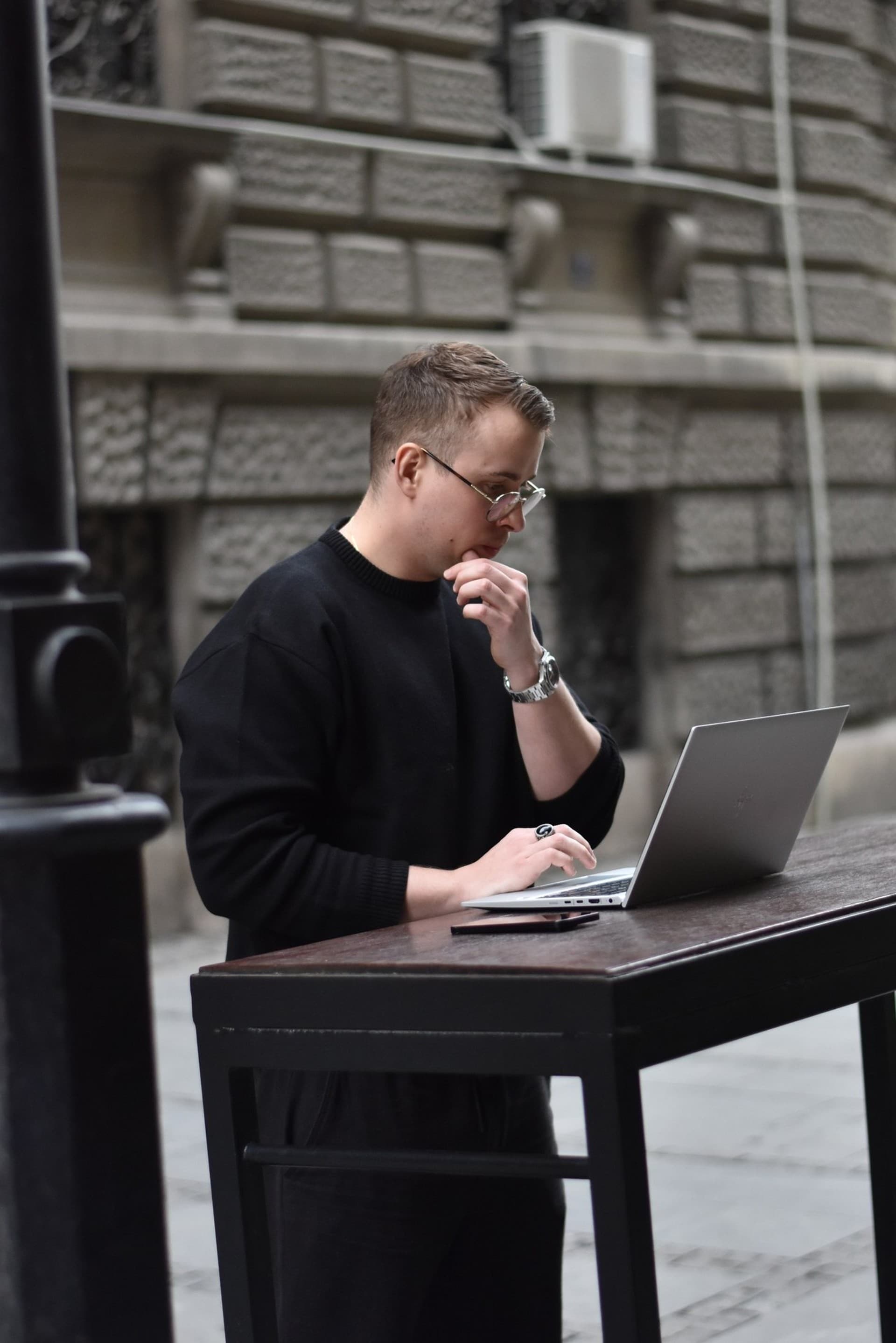 Christopher Krassnig working at a laptop